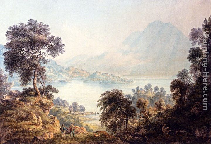 Loch Katrine, Scotland painting - John Glover Loch Katrine, Scotland art painting